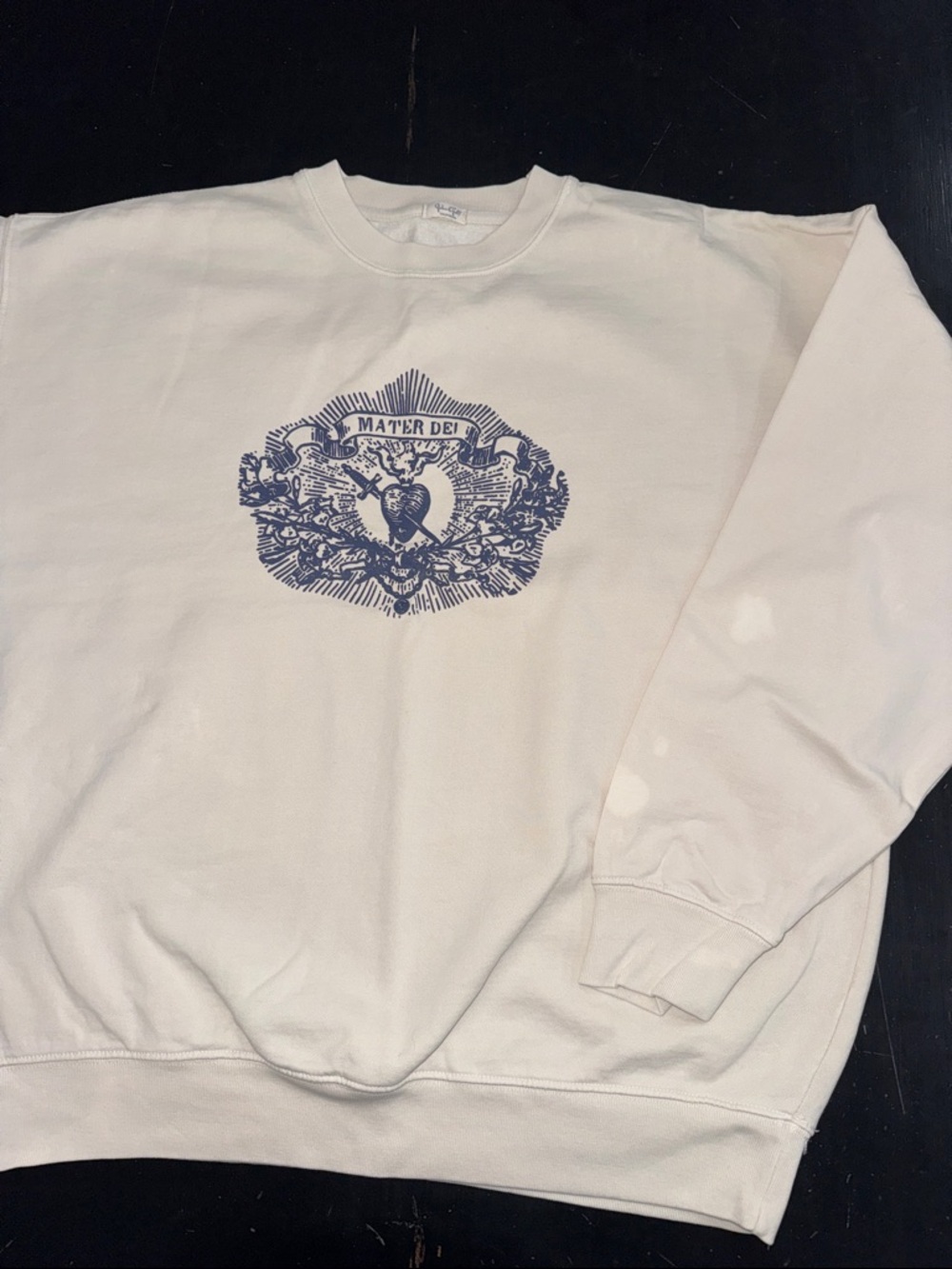 john galt for brandy melville crew neck screen printed ivory sweatshirt. lk new.